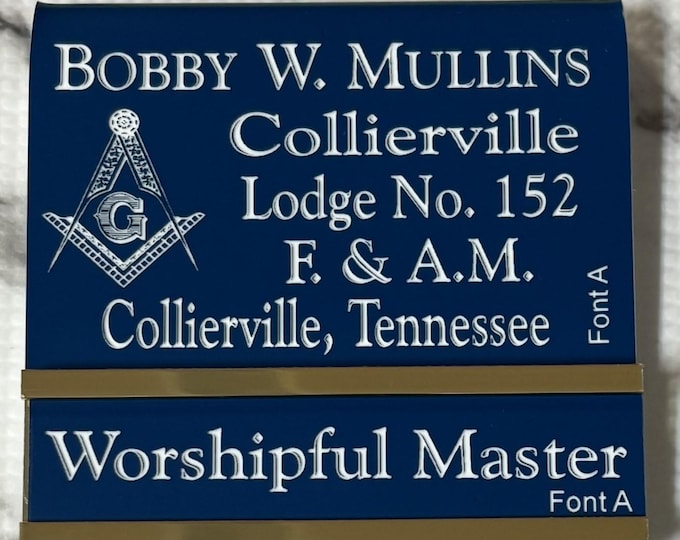 Over the Pocket Slide bar - 3/4”-  badge with option of Colors, Titles, and Emblems  for all Masonic Bodies