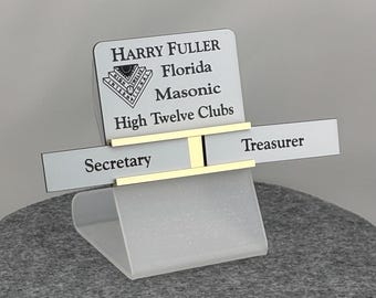 Magnetic Slide Bar Name Badge: Custom Engraved Colors