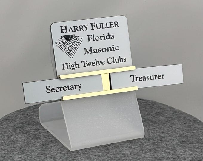 Slide Bar badge, High Twelve, Masonic badge, Magnetic, 3/4" Slide with option of Colors, Titles, Emblems, Attachments for all Masonic Bodies