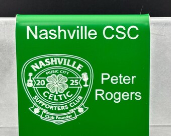 Custom Engraved Nashville Celtic Supporters Club Badge – Personalized Name Tag Founder ID