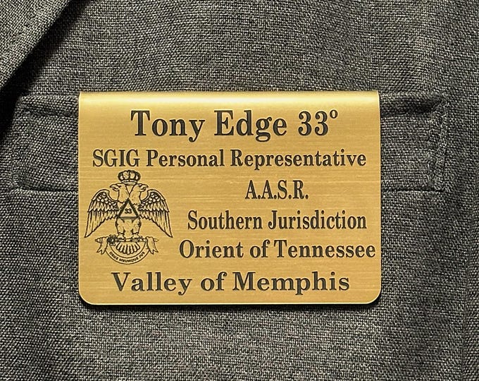 Scottish Rite Name Badge, A.A.S.R.