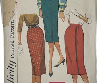 Simplicity 2656 Set of Pencil Skirts Waist Size 27 Simple to Make 50's