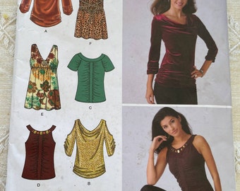 Simplicity 3536 Women's Knit Tops Six made Easy UNCUT Multisized 12, 14, 16, 18,20