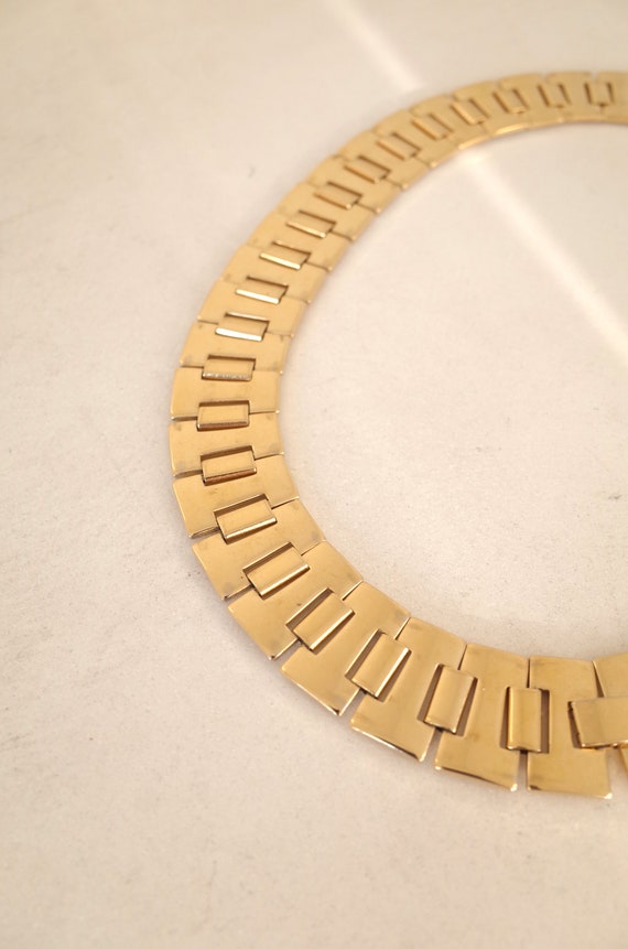 Vintage 80s 90s Watch Band Gold Chain Necklace - image 2