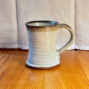Handcrafted Stoneware Coffee Mug with Natural Cream and Earthy Brown Glaze | READY TO SHIP