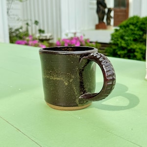 Pottery Coffee Mug in Rustic Brown Stoneware Glaze | READY TO SHIP