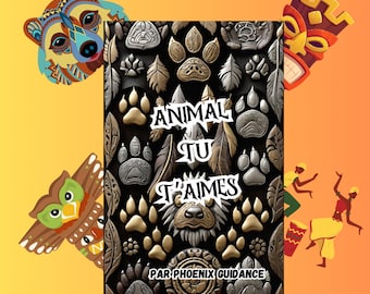 Animal, you love yourself - 60 cards - punchy animals - quotes - guidance, intuitive, emotional - questioning - answer - game and printing (French)