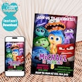 Editable Inside out 2 Birthday Invitation | For Boy and Girl Kids Printable invitation, Customizable Canva Template, Invite Instant Download