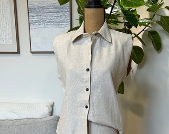 Linen Top and Midi Skirt Set