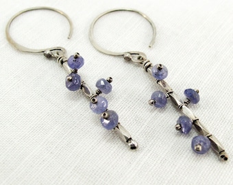 Mobile Earrings in Silver with Periwinkle Tanzanite