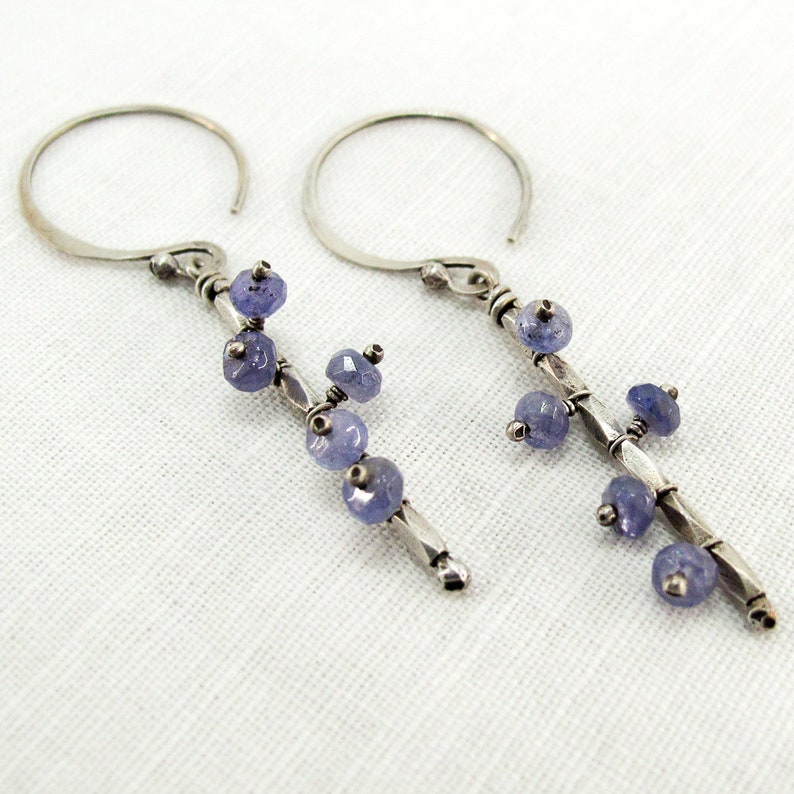 Mobile Earrings in Silver with Periwinkle Tanzanite image 1