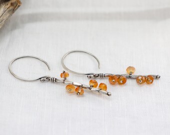 Mobile Earrings in Silver with Warm Carnelian