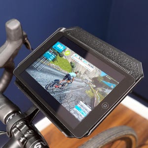 Indoor Cycling Trainer Tray. Universal Garmin and Wahoo Mount! Bike Desk for Smart Trainers. Perfect for iPad, phone, remotes and snacks!