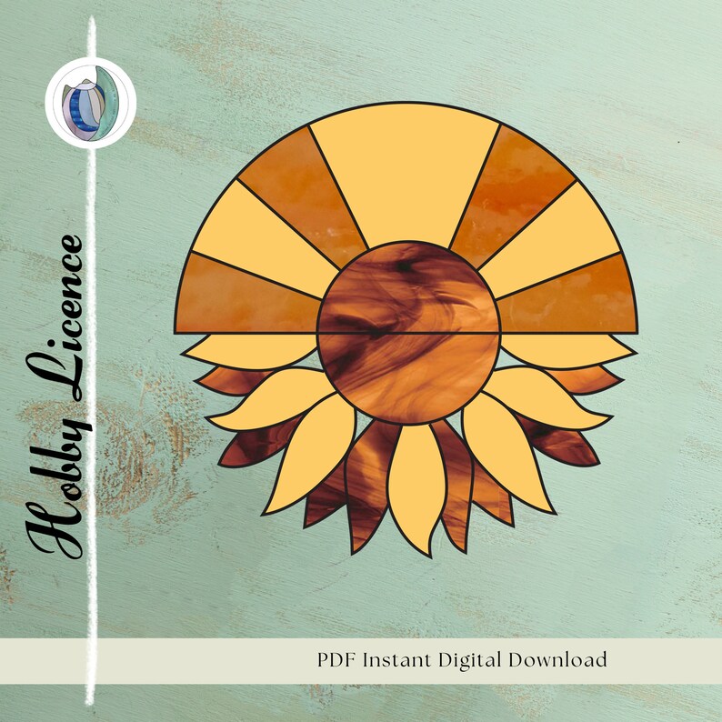 Sunflower Stained Glass Pattern, Stained Glass Patterns, Digital ...