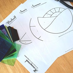 Beginners Bundle Stained Glass Pattern, A4, Stained Glass Patterns, Digital Download, DIY Stained Glass, Stained Glass Decor, Suncatcher