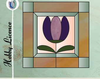 Tulpe, Glasmalerei-Muster, Glasmalerei-Muster, digitaler Download, DIY Glasmalerei, Glasmalerei-Dekor