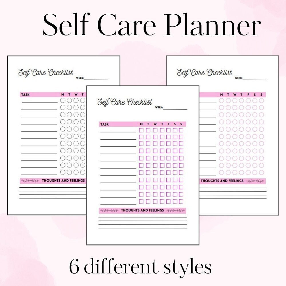 Simple Self Care Planner | Self Care | Life Organiser | Printable