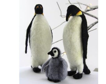 Peter, Piper and Pickle Emperor Penguins needle felting kit - Large model with detailed photo tutorial