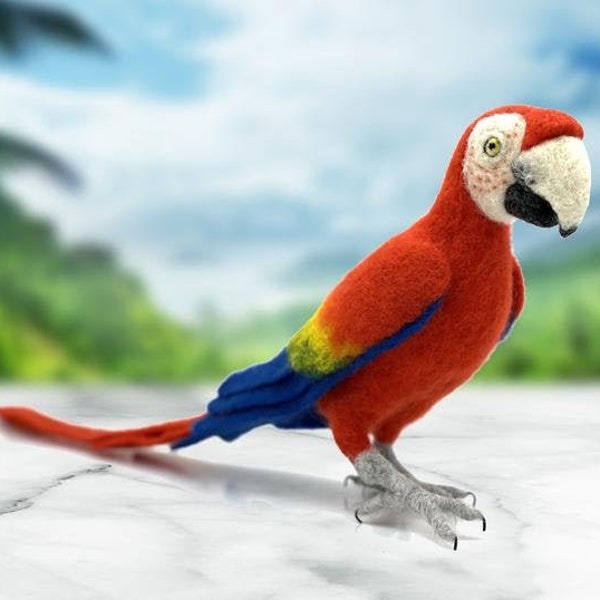 Pablo the Parrot needle felting kit - large model with detailed photo tutorial