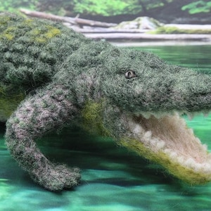 Coby the Crocodile needle felting kit - Large model with detailed photo tutorial