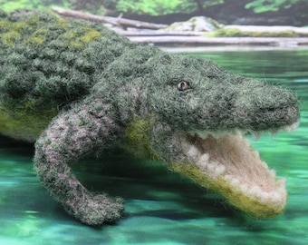 Coby the Crocodile needle felting kit - Large model with detailed photo tutorial