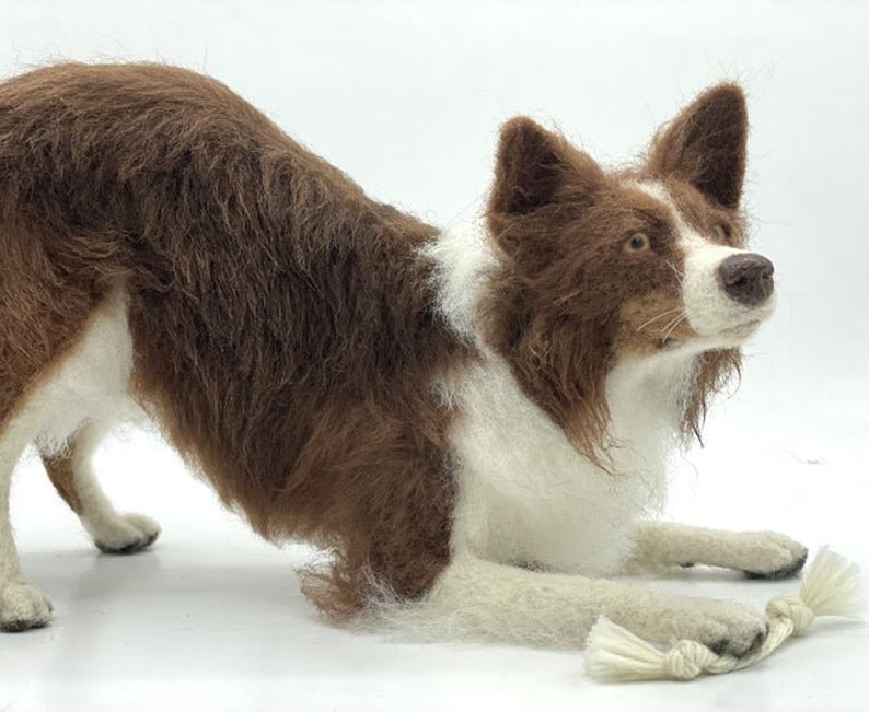 Benji the Border Collie Artisan Series kit black OR red advanced techniques needle felting kit-Large model w/ detailed photo tutorial image 5