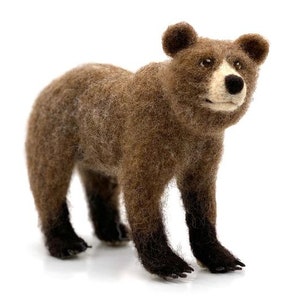 Bruno the Bear needle felting kit - Large model with detailed photo tutorial