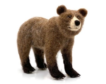 Bruno the Bear needle felting kit - Large model with detailed photo tutorial