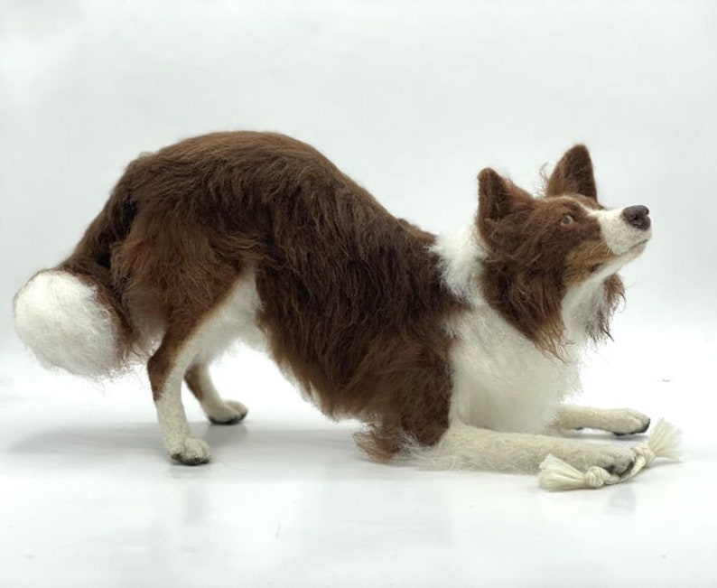 Benji the Border Collie Artisan Series kit black OR red advanced techniques needle felting kit-Large model w/ detailed photo tutorial image 6