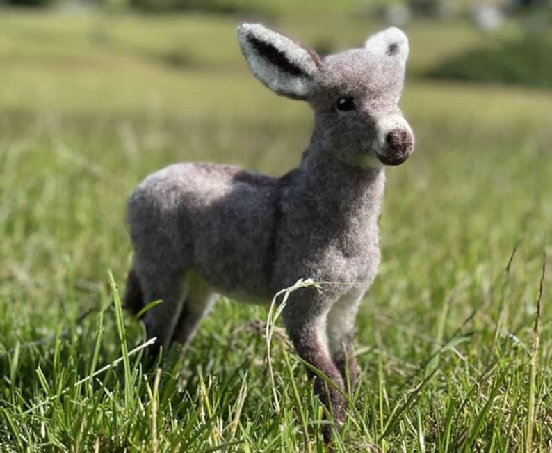 Diego the Donkey needle felting kit Large model with detailed photo tutorial image 3