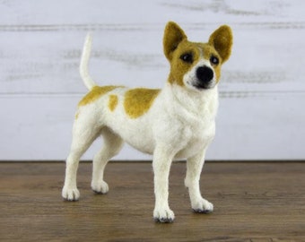 Russel the Jack Russel needle felting kit - Large model with detailed photo tutorial