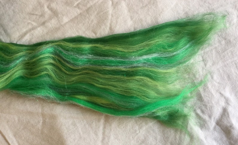 4 oz Merino Sparklepants Swirlywhirly Fairytale combed top. Kissed a Frog wool angelina sparkle image 4