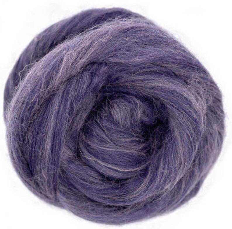 4 oz Lavender Mist Heathered Blend Wool/Bio-Nylon combed top purple image 1