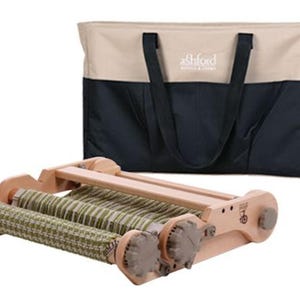 ASHFORD 12&quot; KNITTERS LOOM and bag. Folding rigid heddle travel loom with built-in double heddle capability