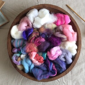 Princess Farts COLOR BLAST half a pound of mixed fibers to card, spin, and felt