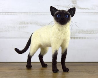 Simeon the Siamese needle felting kit - Large model with detailed photo tutorial