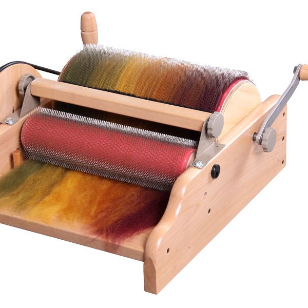 ASHFORD EXTRA WIDE Drum Carder with bonus fiber hooray