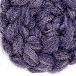 4 oz Lavender Mist Heathered Blend Wool/Bio-Nylon combed top purple image 2