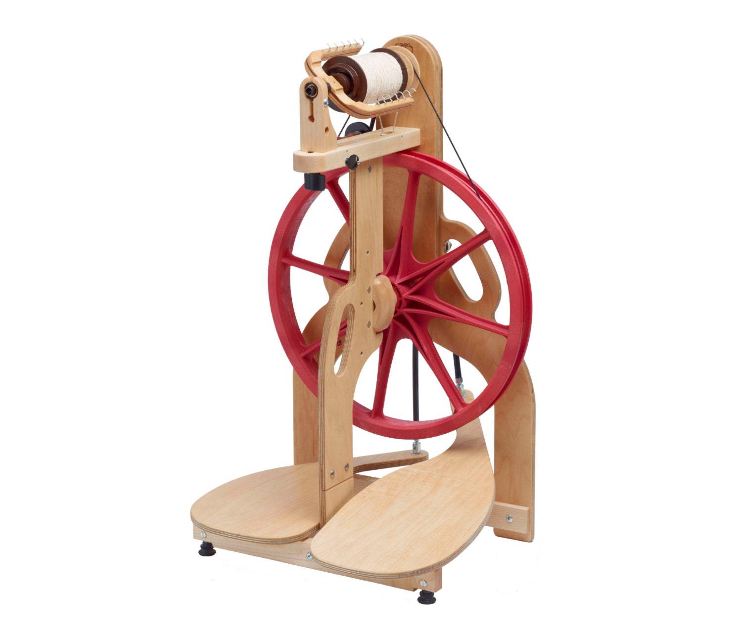 Handcrafted Wooden Spinning Wheel - Fiber Art Tool Traditional