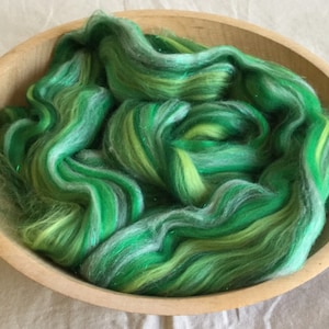 4 oz Merino Sparklepants Swirlywhirly Fairytale combed top. Kissed a Frog wool angelina sparkle image 1