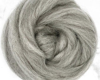 NATURAL GRAY CHEVIOT combed top - a quarter pound of natural gray fiber to spin or felt