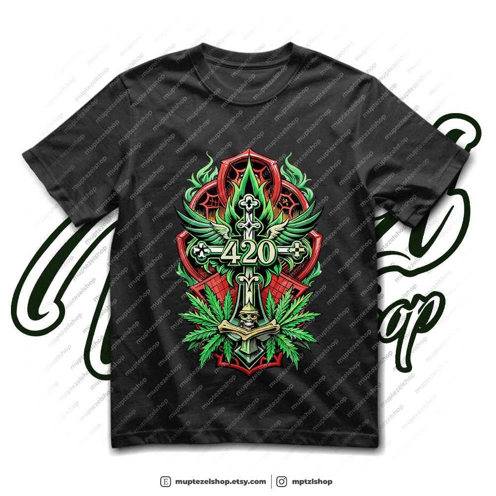420 Cross Weed T-shirt Design for Printing, Sticker, High Resolution ...