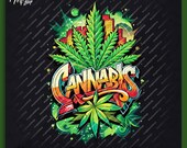 Cannabis Urban Weed T-shirt Design for Printing, Sticker, High