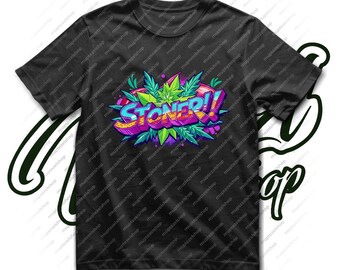 Colorful Stoner Weed Cannabis T-shirt Design for Printing