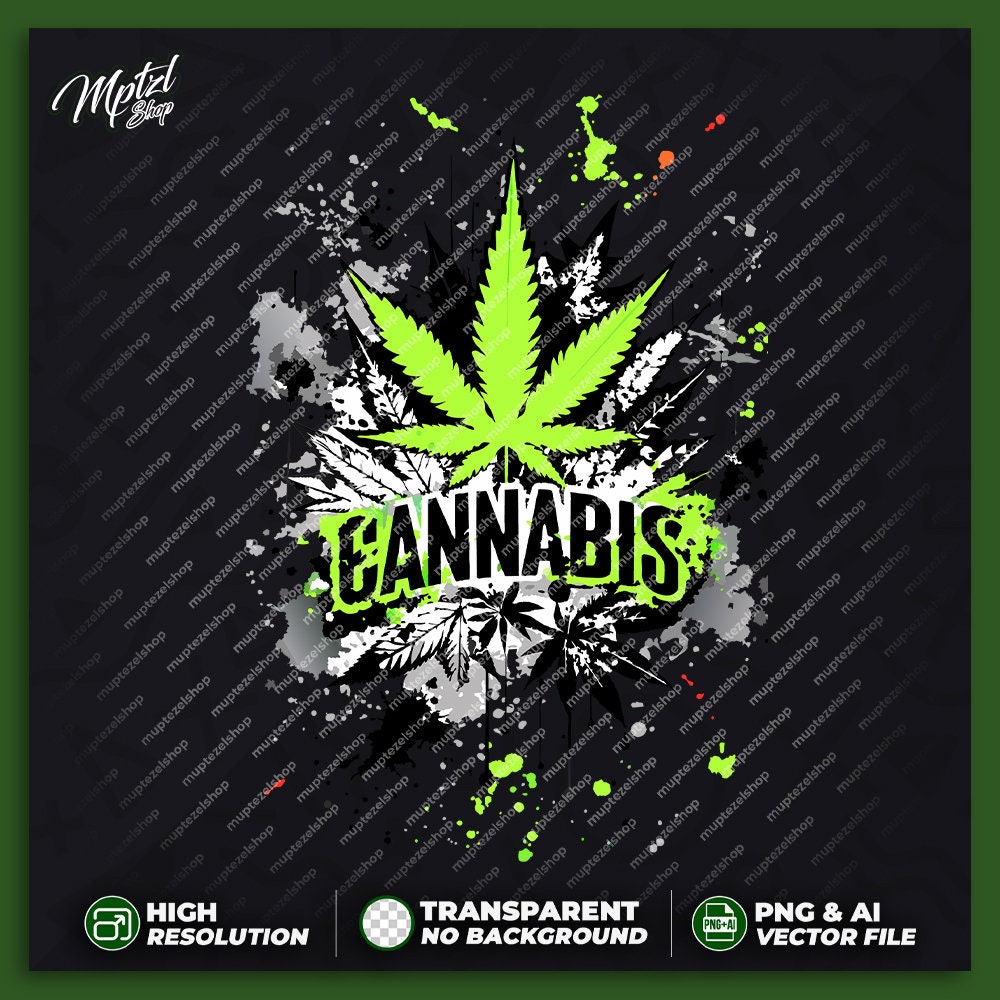 Cannabis Weed T-shirt Design for Printing, Sticker, High
