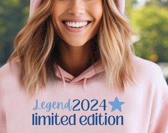 Custom 'Legend 2024' Limited Edition Hoodie, Initial Hoodie, Graduate Anniversary Hoodie, Personalisable Hoodies, Personalise Legend 2024