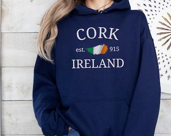 Cork hoodie, aangepaste Ierse hoodie, kurk sweatshirt, hoodie van Ierland, trui Ierse vlag, Gaelic sweater, hoodie Shamrock, Iers cadeau-shirt
