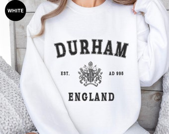 Durham Sweatshirt, Durham University Sweatshirt, England Pullover, UK Travel Crewneck , County Durham Sweater, England Souvenir