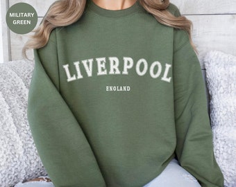 Liverpool Sweatshirt, England Crewneck, University Jumpers UK, Gift for Liverpool Fan, Liverpool Shirt, Soccer Gifts England, Tops GB Cities