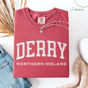 Comfort Colors®, Derry Shirt, Northern Ireland T Shirt, Travel Gift, Irish County Tee, Custom Irish Shirt, Vintage Irish Shirt, Derry Jersey